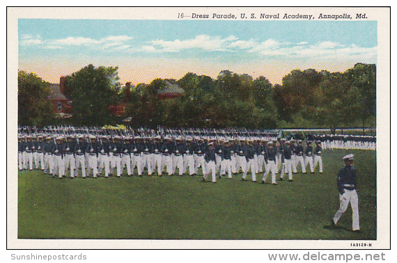 Dress Parade Naval Academy Annapolis Maryland Curteich - Annapolis – Naval Academy