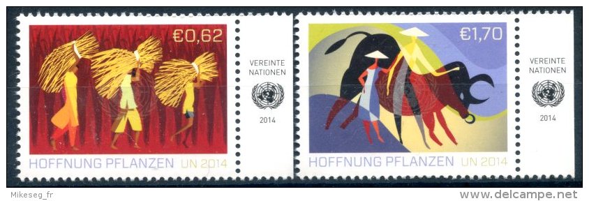 ONU Vienne 2014 - Agriculture Familiale - Hoffnung Pflanzen ** Avec Logo En Marge - Unused Stamps