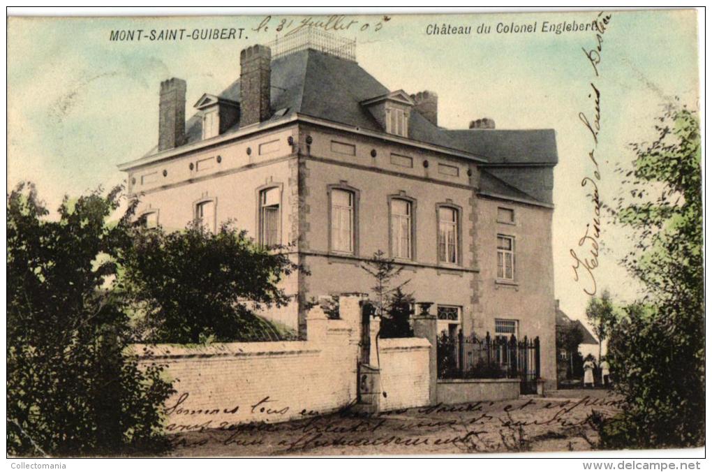 BRABANT   2 CP Mont St Guibert   Papeterie 1906  Château Du Colonel Englebert  1906 - Mont-Saint-Guibert