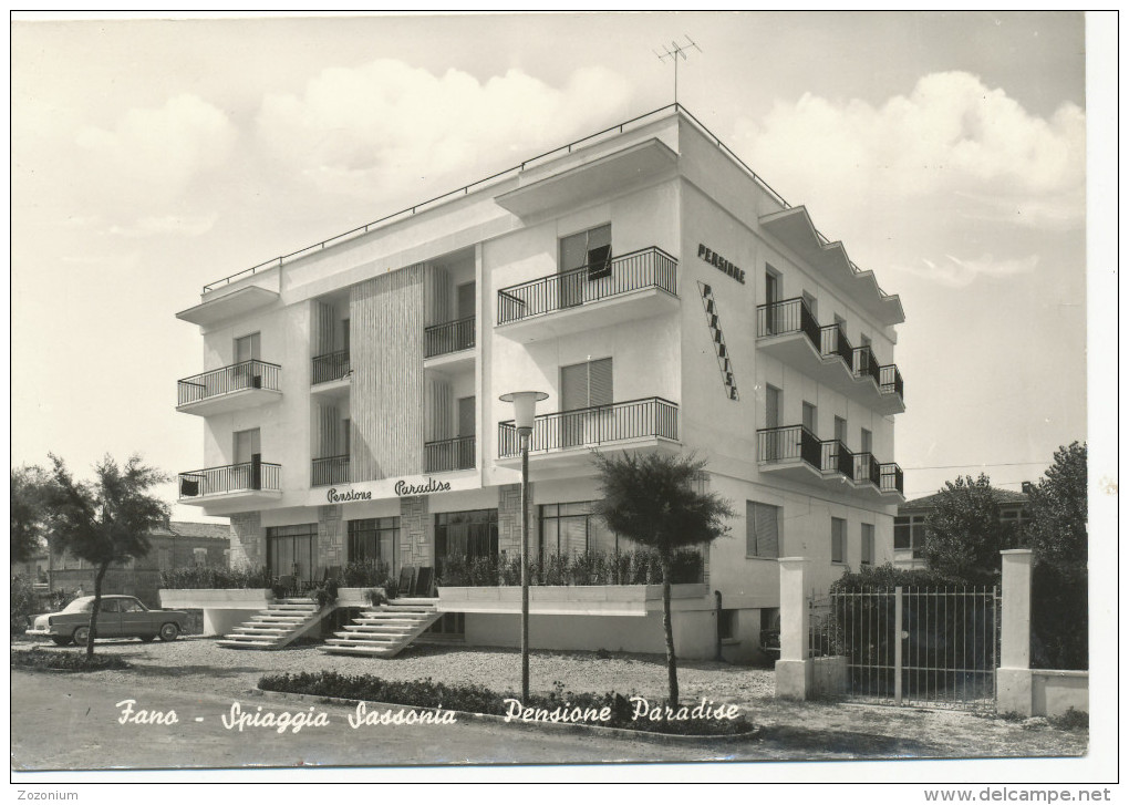 FANO, ITALY -  Spiaggia, Pensione Paradise,  Old Postcard - Fano