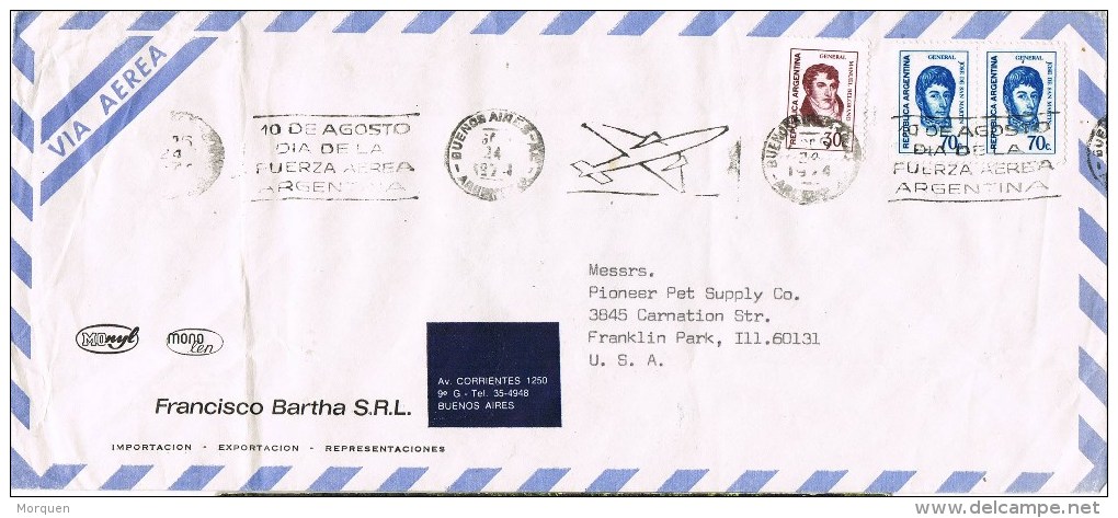 10243. Carta Aerea BUENOS AIRES (Argentina) 1974 A Estados Unidos - Covers & Documents