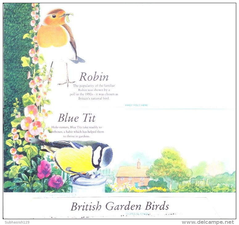 GREAT BRITAIN POSTAGE PAID ILLUSTRATED AEROGRAM ON BIRD COMMERCIALLY SENT TO INDIA ON 1994 - Lettres & Documents