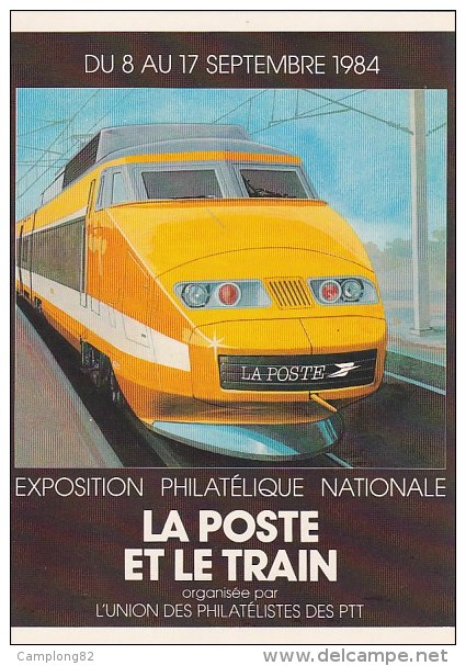 Scan10 : La Poste - "TGV  POSTAL"  Série De 6 Cartes 1984 (voir Description) - Eisenbahnen