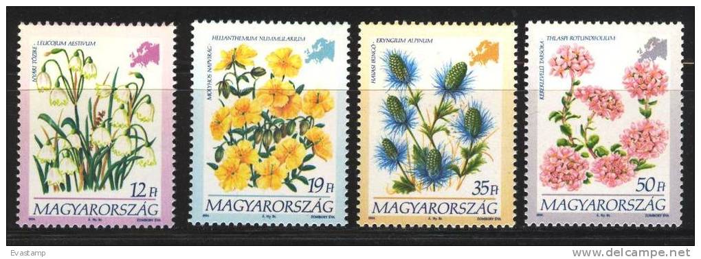 HUNGARY - 1994. Flowers Of Europe  MNH! Mi 4302-4305. - Unused Stamps