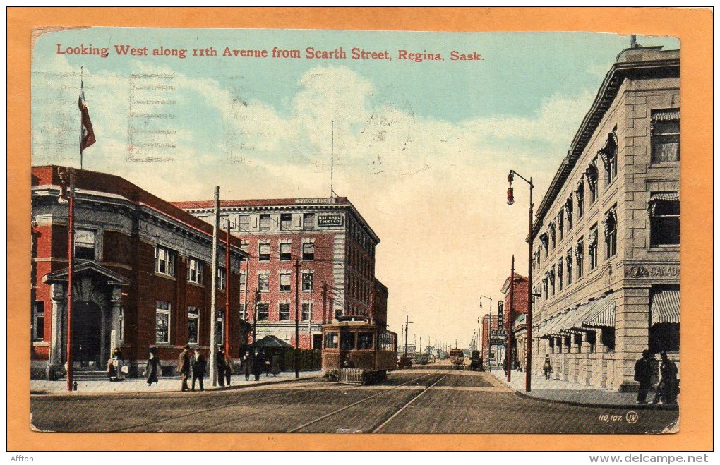 Tram Regina 1915 Postcard - Regina