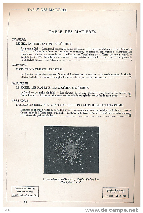 LE CIEL, Encyclopédie Par L'Image (1949), Librairie Hachette, 64 Pages, Sommaire Détaillé Dans Les Scans, TBE - Astronomie