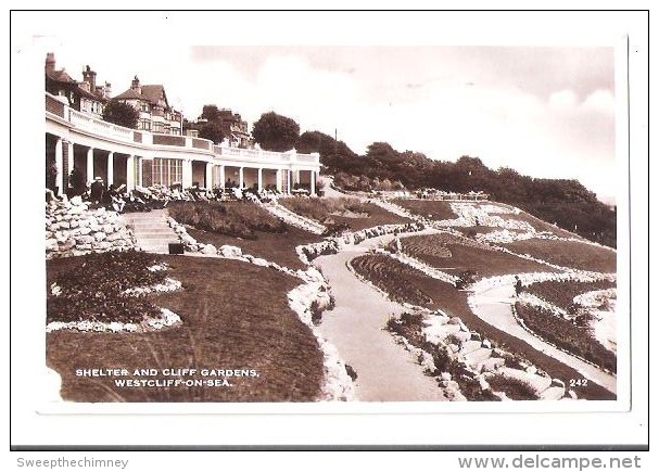 RP SHELTER AND CLIFF GARDENS WESTCLIFF ON SEA ESSEX USED 1939 - Southend, Westcliff & Leigh