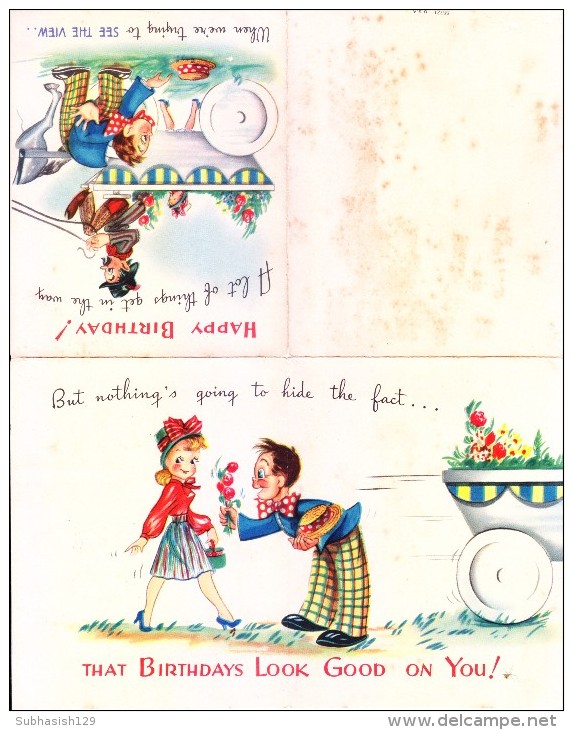 VERY OLD & VINTAGE GREETINGS CARD - HAPPY BIRTH DAY - PRINTED IN USA - Altri & Non Classificati