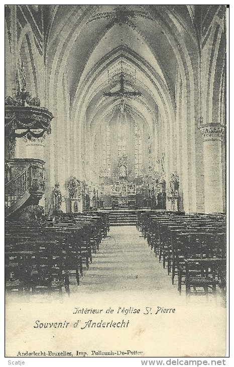Souvenir D'Anderlecht   ;  Intérieur De L'église St. Pierre;   1903 - Anderlecht
