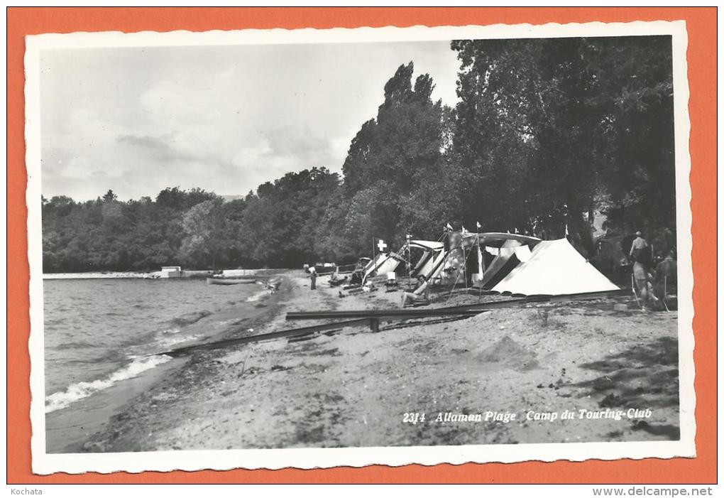 N14/510, Allaman, Plage, Camping Du Touring Club, Non Circulée - Allaman