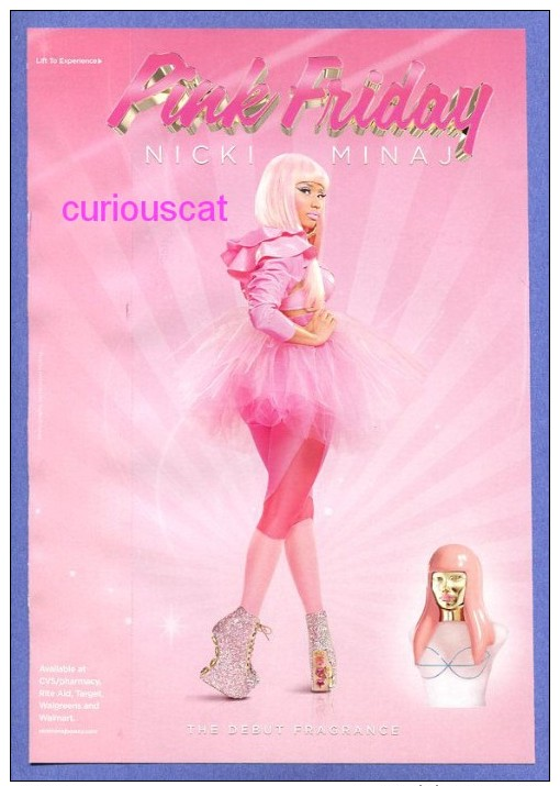 PINK FRIDAY The DEBUT FRAGRANCE  EAU DE PARFUM SPRAY  By NICKI MINAJ  PERFUME CARD ADVERTISING - Modern (vanaf 1961)