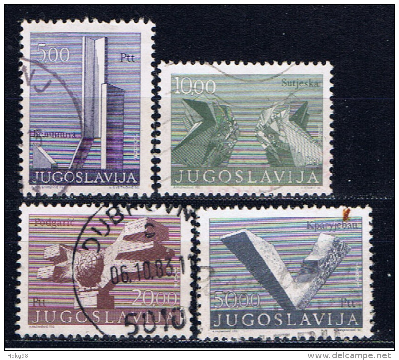 YU+ Jugoslawien 1974 Mi 1542-45 Denkmäler - Oblitérés