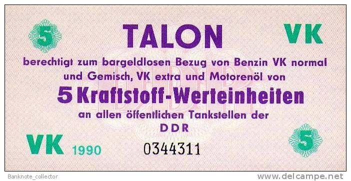 TALON 5 Kraftstoff - Werteinheiten Der DDR 1990! - Sammlungen