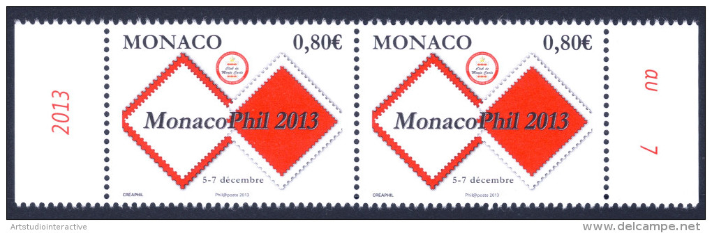 2013 MONACO "MONACOPHIL 2013" COPPIA DI SINGOLI MNH - Unused Stamps