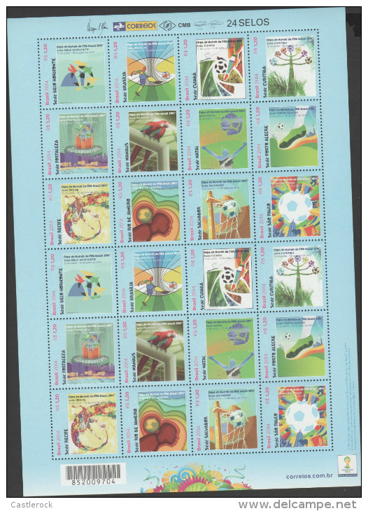 RO) 2014 BRAZIL,WORLD CUP, PAINTINGS BRAZIL 2014 WORLD HEADQUARTERS, SET MNH - Neufs