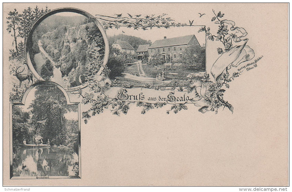 Litho AK Löbau Georgewitz Scala Skala Gasthaus Gemauerte Mühle Gondel Bei Bellwitz Kittlitz Oppeln Reichenbach Sohland - Hochkirch