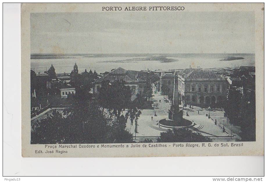 Porto Alegre Praça Marechal Deodoro Monumento Julio Castilhos - Porto Alegre