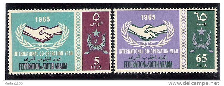 SOUTH ARABIAN FEDERATION,1965,Internati Onal Cooperation Year,2 Value,Complete Set,MNH,(**) - Asia (Other)