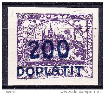 ** Tchécoslovaquie 1922 Mi P 19 (Yv TT 19) Avec Varieté - Plaatfouten En Curiosa