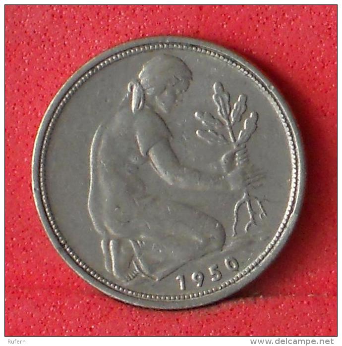 GERMANY FEDERAL REPUBLIC  50  PFENNIG  1950 F   KM# 109,1  -    (Nº08145) - 50 Pfennig