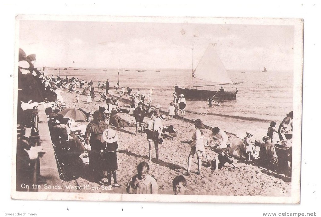 RP ON THE SANDS WESTCLIFF ON SEA ESSEX USED 1927 YACHT BOAT YACHTING SENT TO BARNARD HILL COLNEY HATCH LANE MUSWELL HILL - Southend, Westcliff & Leigh