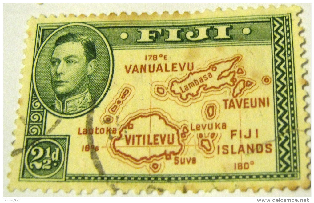 Fiji 1938 Map Of Fiji 2.5d - Used - Fiji (...-1970)