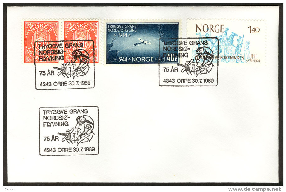 NORWAY - Orre 1989 «75th Anniv. Tryggve Gran Flight Across The North Sea» (pilot) - Other (Air)