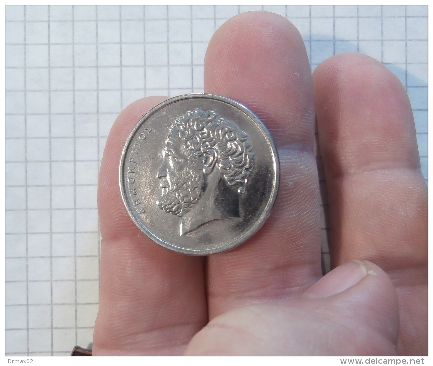 10 Drachmes 1976, DEMOCRITUS (Greece) Cuff Button, BOUTONS De MANCHETTE, Manschettenknopf, Botón Del Manguito - Cuff Links & Studs