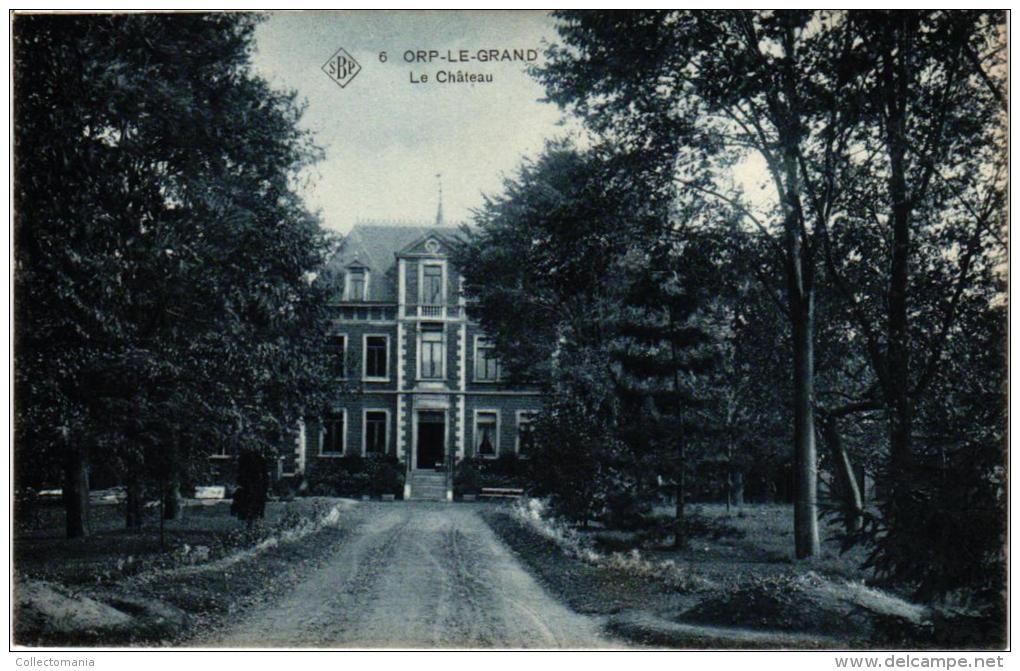 BRABANT   2 CP Orp Le Grand Le Château 1907   Eglise   1906 - Orp-Jauche