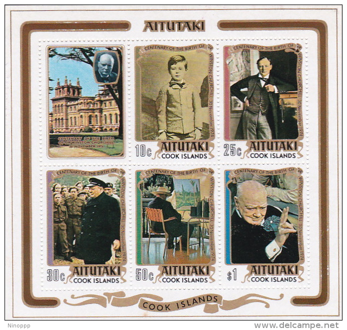 Aitutaki 1974 Churchill Souvenir Sheet MNH - Aitutaki