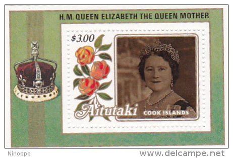 Aitutaki 1985 Queen Mother 85th Birthday Souvenir Sheet MNH - Aitutaki