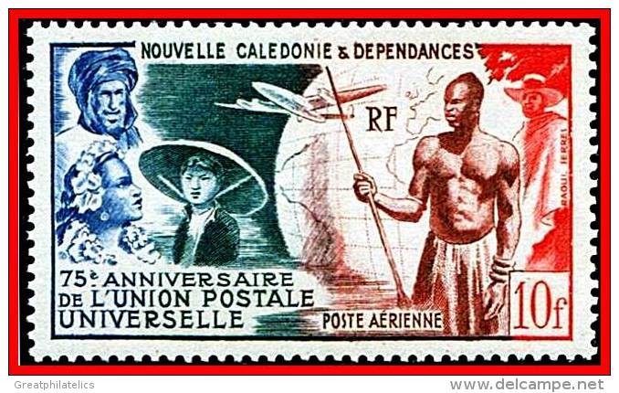 NEW CALEDONIA  1949 UPU SC#C24 MNH COSTUMES, PLANES, GLOBE, COMMUNICATIONS - Neufs