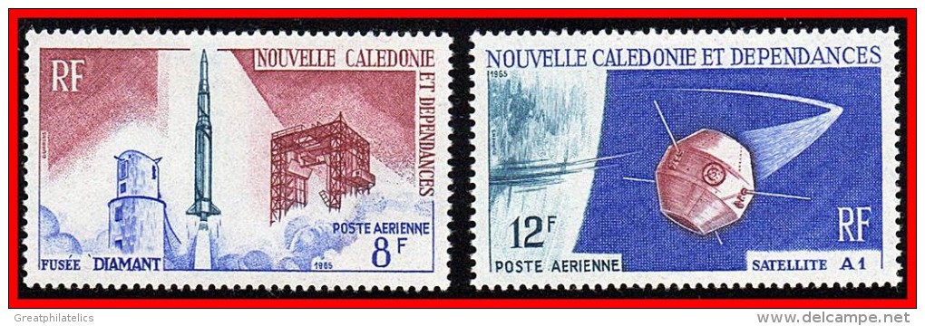 NEW CALEDONIA  1966 SPACE SATELLITE & ROCKET SC#C44-45 MNH - Oceania