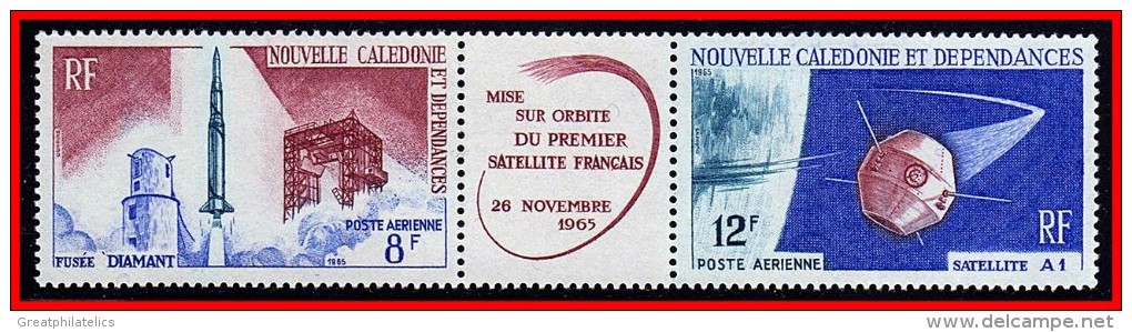 NEW CALEDONIA  1966 SPACE SATELLITE & ROCKET SC#C44-45A MNH - Oceania