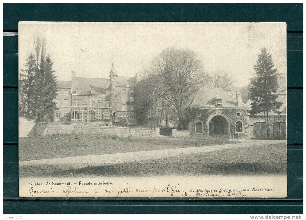 BEAUMONT: Facade Intérieure,  Gelopen Postkaart 1903 (GA15893) - Beaumont