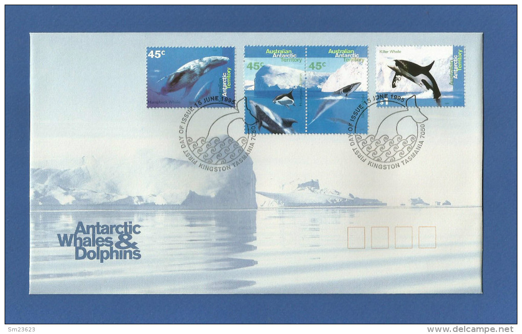 AAT  1995  Mi.Nr. 102 / 105 , Antartic Whales & Dolphins - FDC  15 June 1995 - FDC