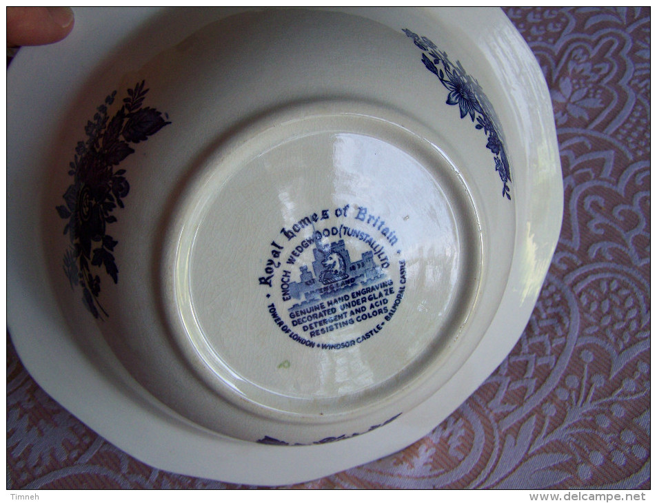 SALADIER PLAT LEGUMIER (no Top Cover No Homes)  BLEU ROYAL HOMES OF BRITAIN ENOCH WEDGWOOD TUNSTALL LTD  ENGLAND - Wedgwood