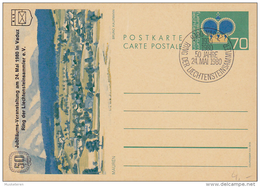 Liechtenstein Postal Stationery Ganzsache Entier Jubiläums-Veranstaltung VADUZ 1980 - Entiers Postaux