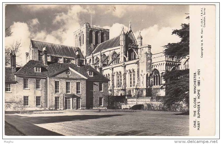 One, The Close, Winchester, Mary Sumner's Home, Real Photo, - Winchester