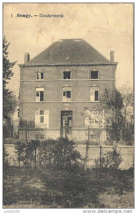 RONGY ..-- La GENDARMERIE . 1921 Vers MAFFLES ( Melle Camille BEUGNIS ) . Voir Verso . - Brunehaut