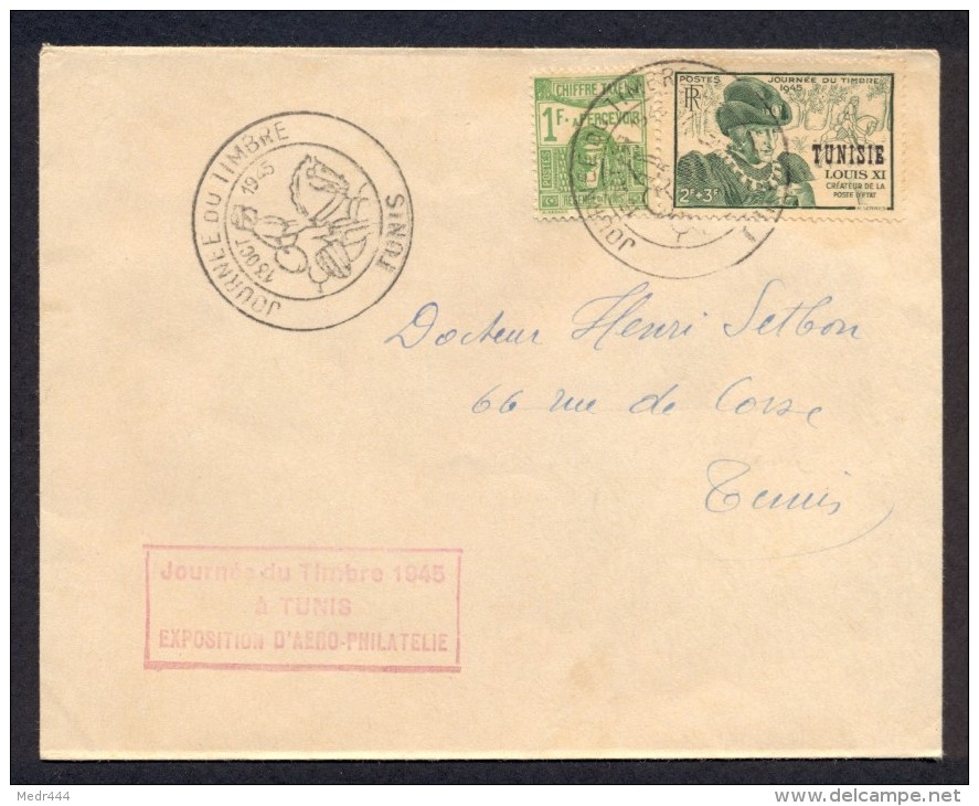 Tunisia/Tunisie 1945 - Letter - Post  Day - Louis XI - Cartas & Documentos