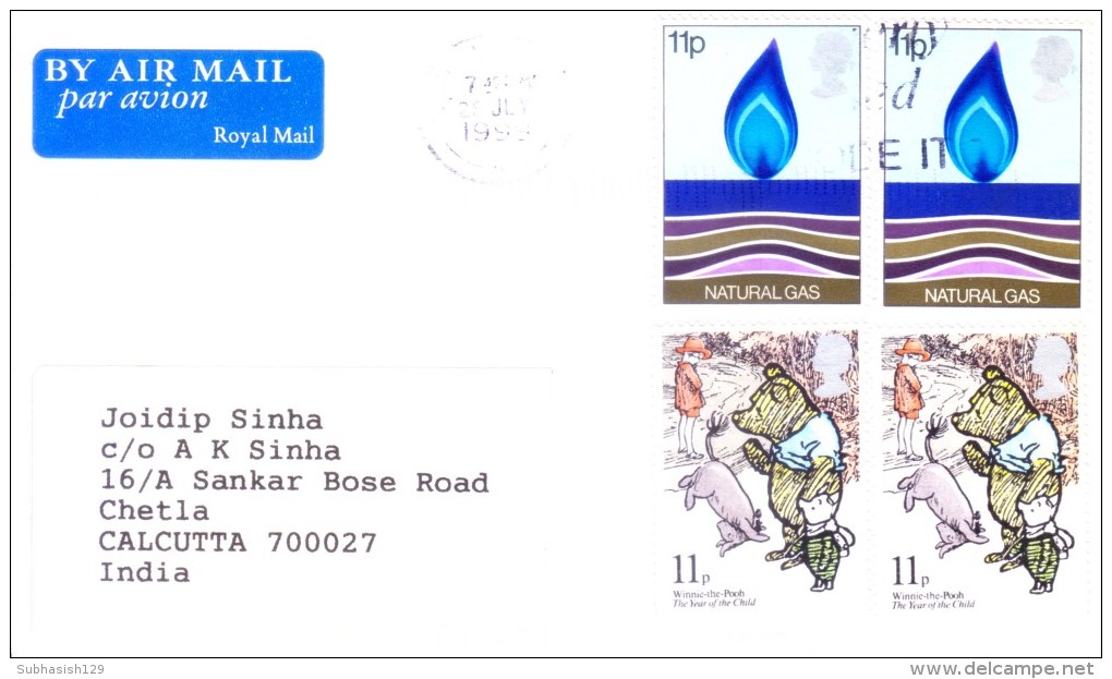 GREAT BRITAIN 1999 COMMERCIAL COVER POSTED FOR INDIA - Other & Unclassified