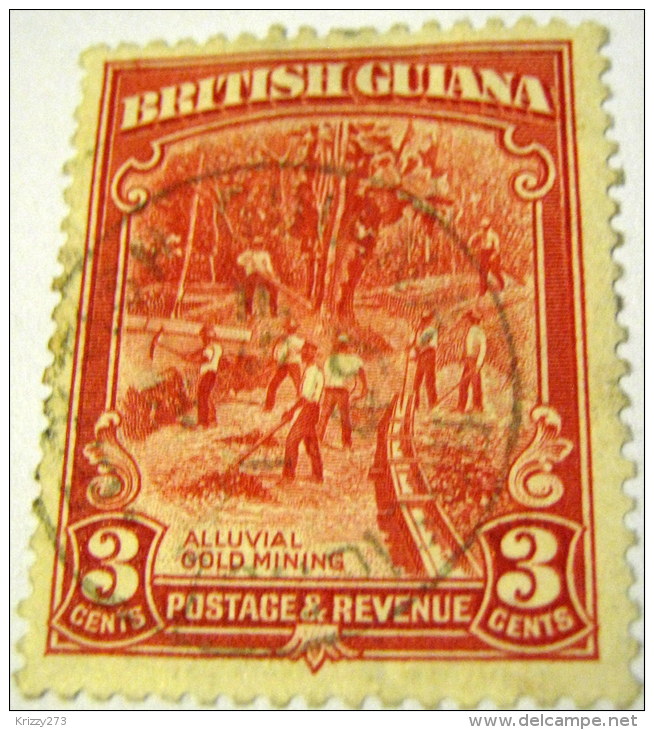 British Guiana 1934 Alluvial Gold Mining 3c - Used - Guyana Britannica (...-1966)