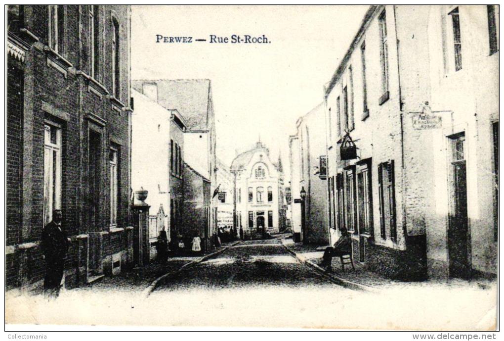 BRABAN 2 CP Perwez Rue De La Station  1905   Rue St Roch '11 - Perwez