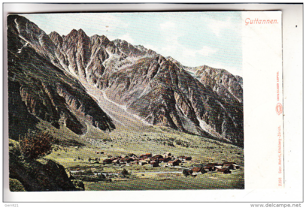 CH 3864 GUTTANNEN, Panorama, Ca. 1900, Color - Guttannen