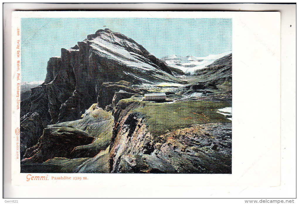 CH 3954 LEUKERBAD VS, Gemmi, Passhöhe, 1900 - Loèche-les-Bains