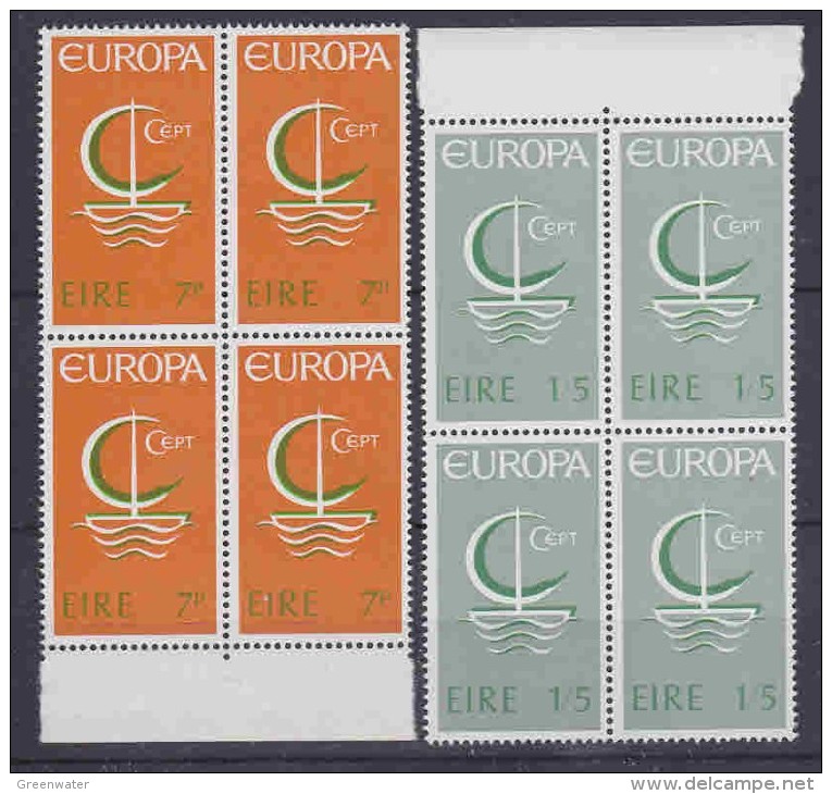 Europa Cept 1966 Ireland 2v Bl Of 4 ** Mnh (16819) - 1966