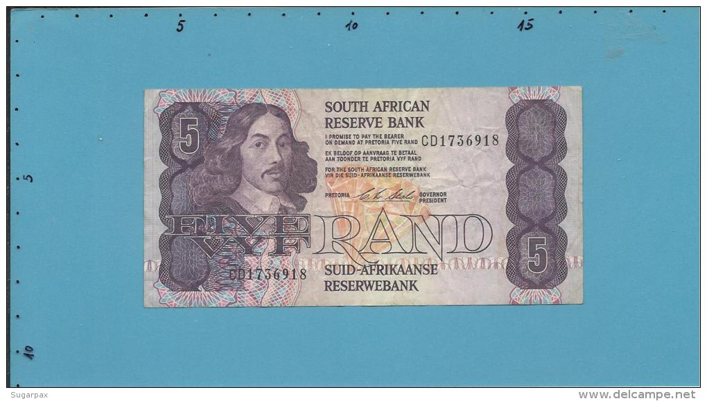 South Africa - 5 RAND - ( 1990 - 94 ) - Pick 119.e - Sign. 7 - Watermark: Jan Van Riebeek - 2 Scans - Sudafrica