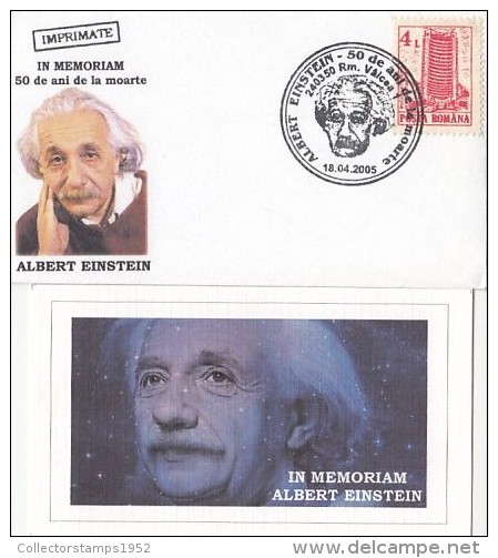 505- ALBERT EINSTEIN, SCIENTIST, SPECIAL LILIPUT COVER+ LILIPUT POSTCARD, 2005, ROMANIA - Albert Einstein