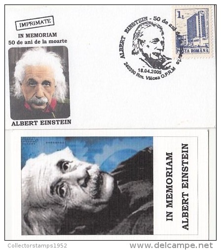 506- ALBERT EINSTEIN, SCIENTIST, SPECIAL LILIPUT COVER+ LILIPUT POSTCARD, 2005, ROMANIA - Albert Einstein